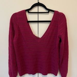 Magenta Sezane v neck sweater, size medium